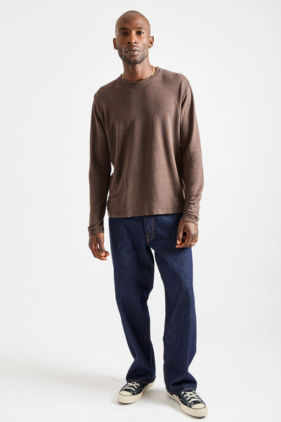 Mana10 100% Hemp Long Sleeve Tee in Coffee Bean