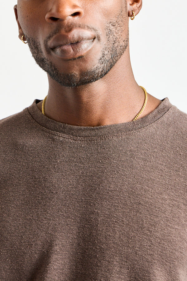 Mana10 100% Hemp Long Sleeve Tee in Coffee Bean