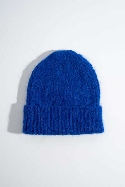 Alpaca + Wool Knitted Hat in Blue