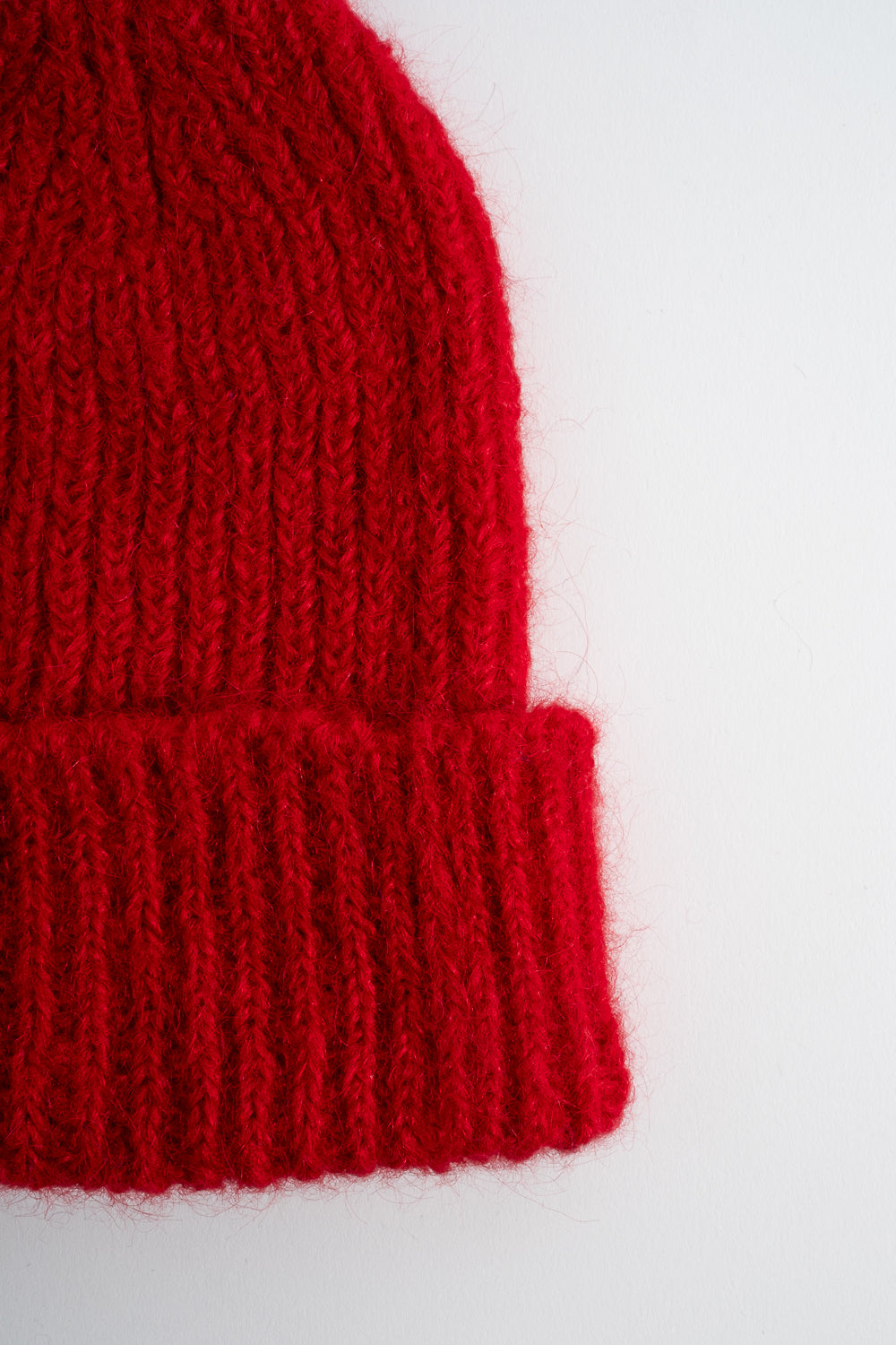 Alpaca + Wool Knitted Hat in Red