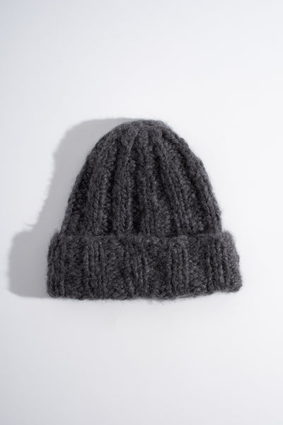 Cashmere Knitted Hat in Charcoal