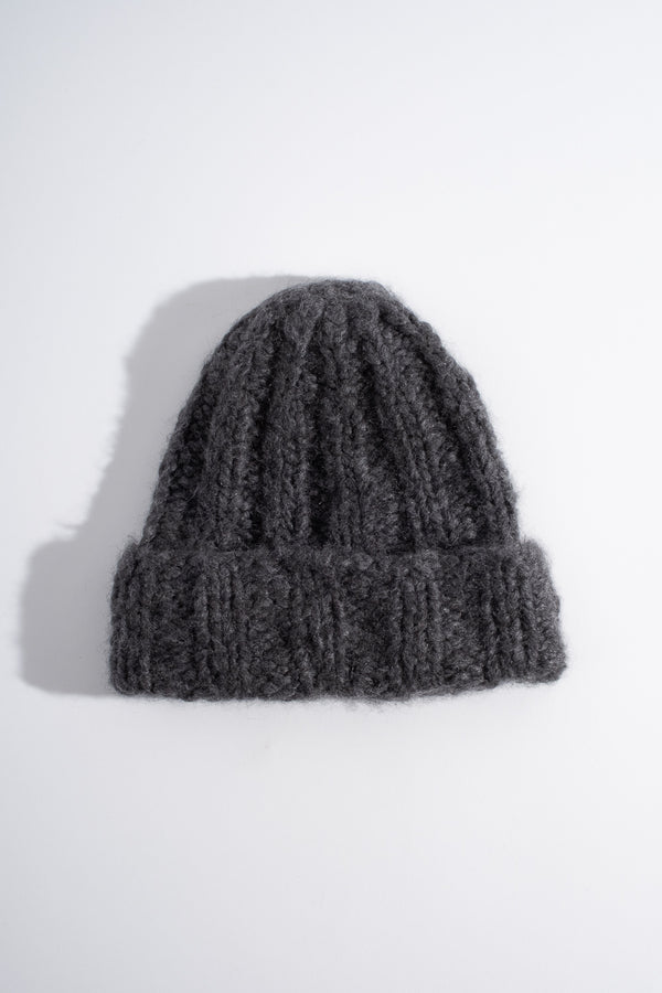 Cashmere Knitted Hat in Charcoal