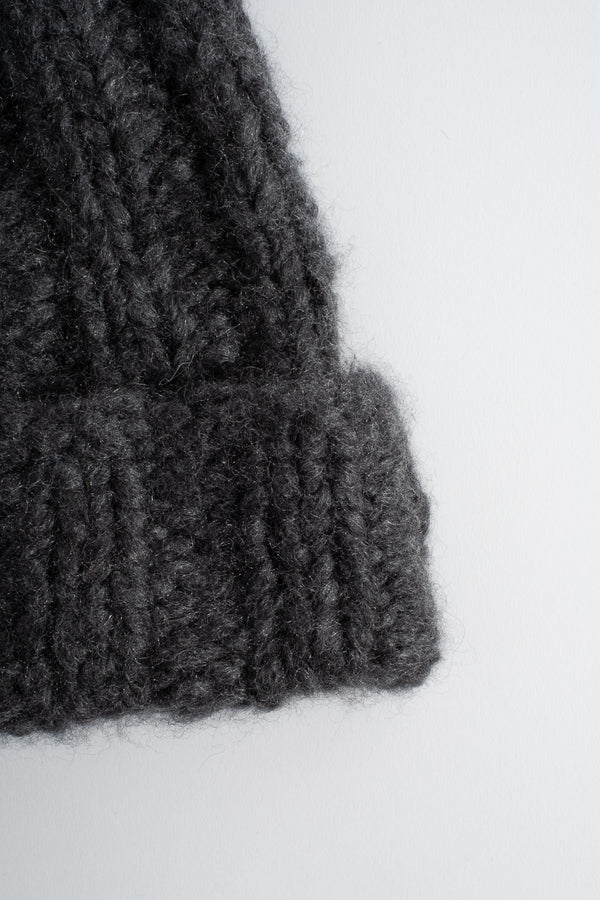 Cashmere Knitted Hat in Charcoal
