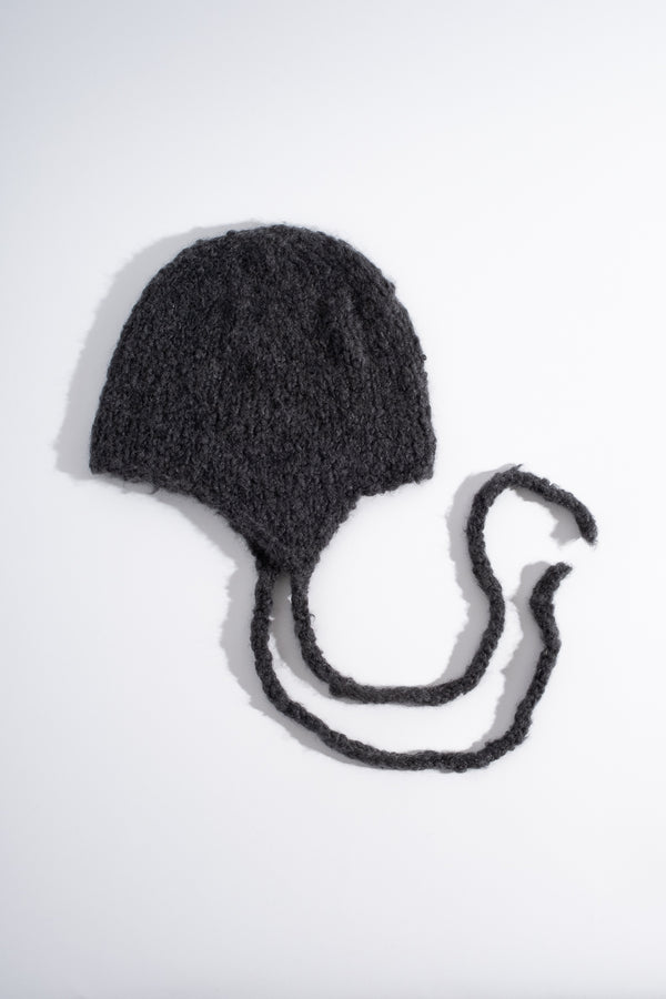 Cashmere + Silk Knitted Hat in Anthra