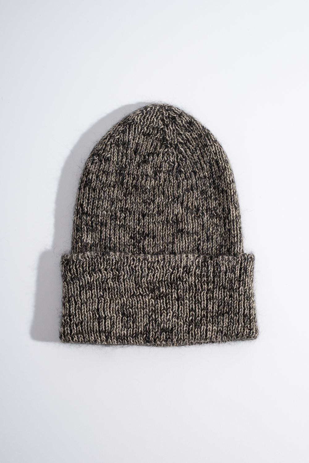 Mohair Knitted Hat in Black Sand