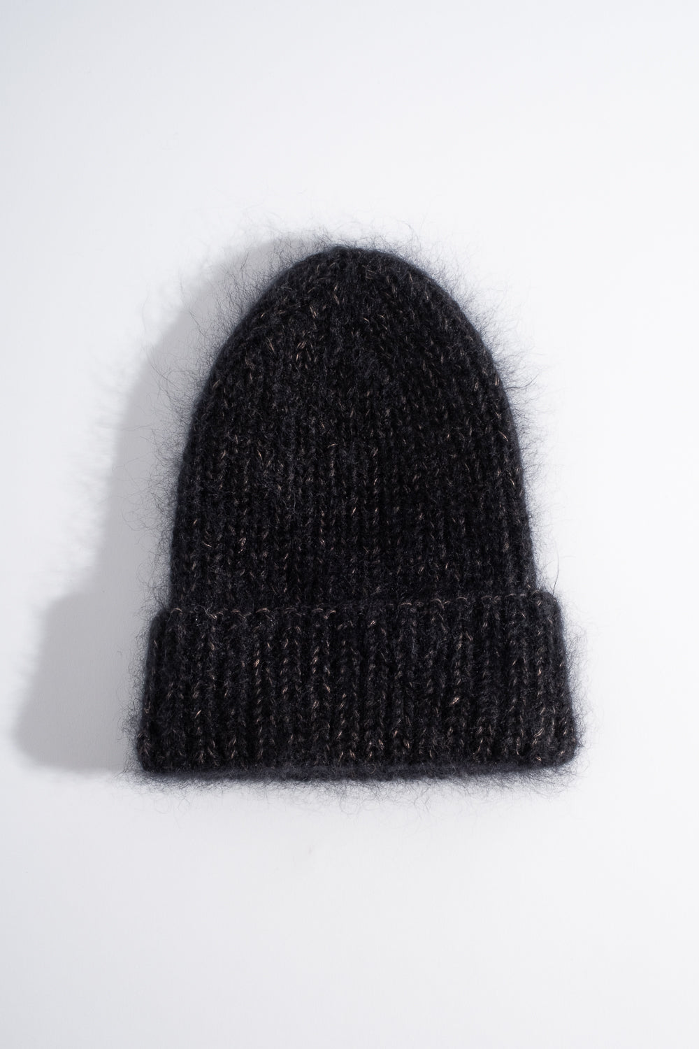 Mohair Knitted Hat in Night Sky Black