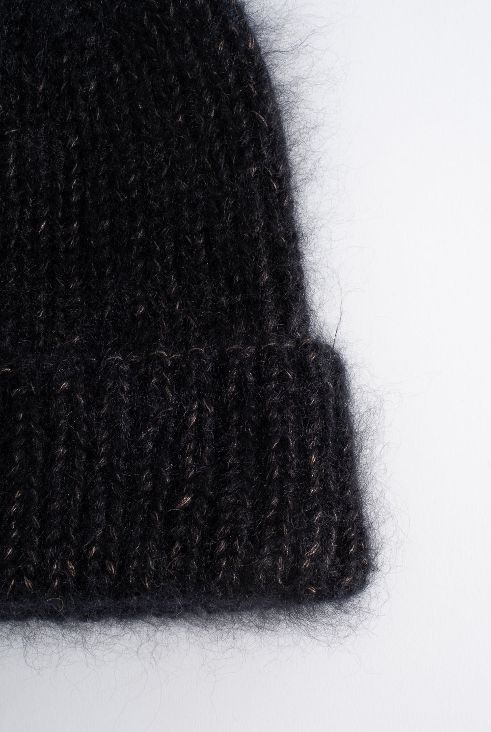 Mohair Knitted Hat in Night Sky Black