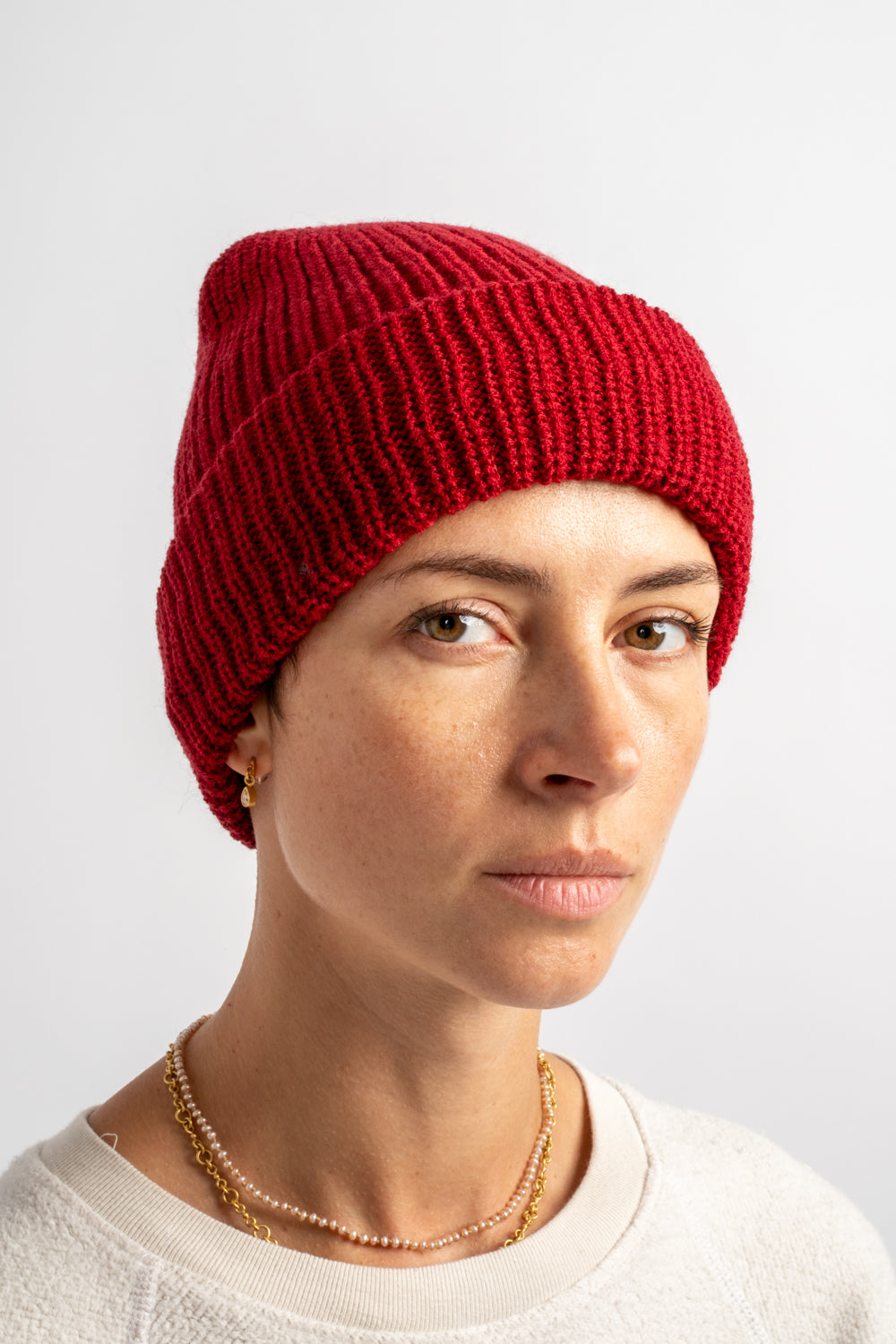 Wool Knitted Hat in Bordeaux