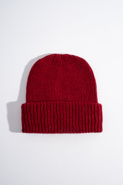 Wool Knitted Hat in Bordeaux