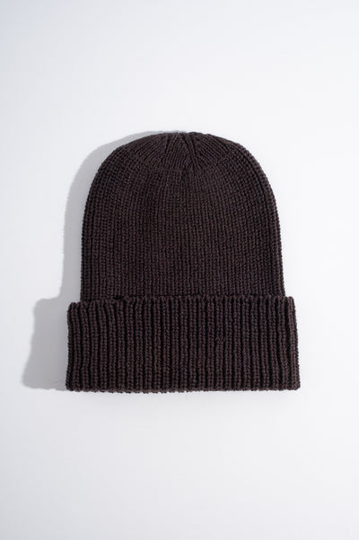 Wool Knitted Hat in Coffee Bean