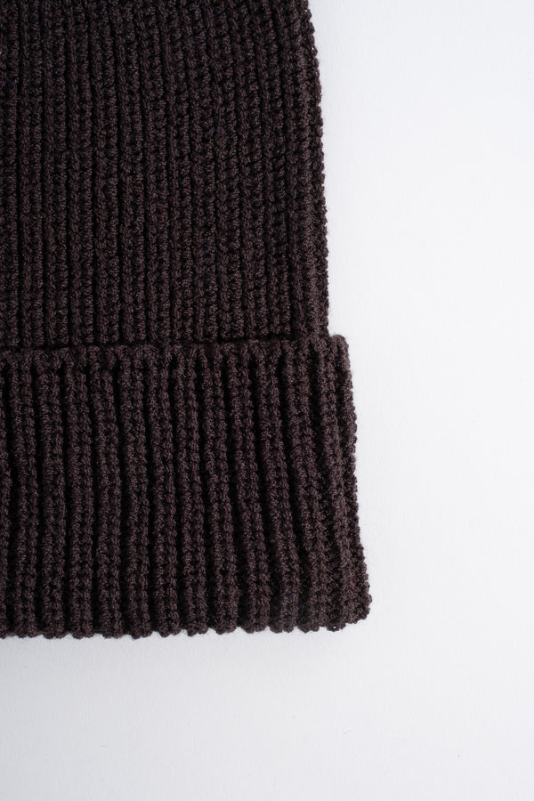 Wool Knitted Hat in Coffee Bean
