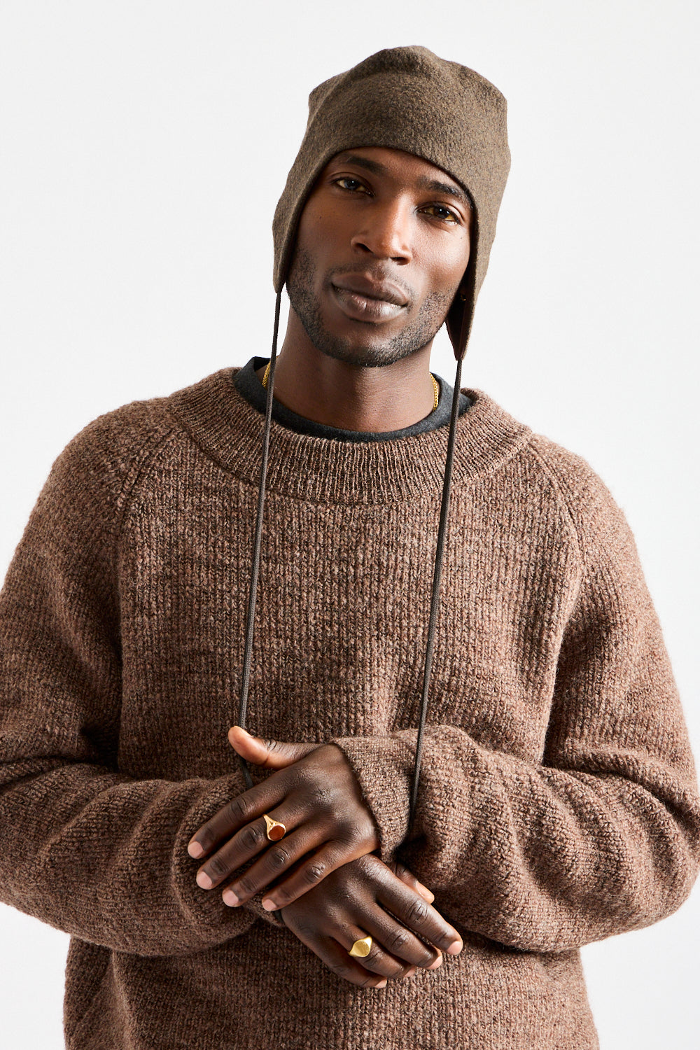 Ear Flap Cap in Brown
