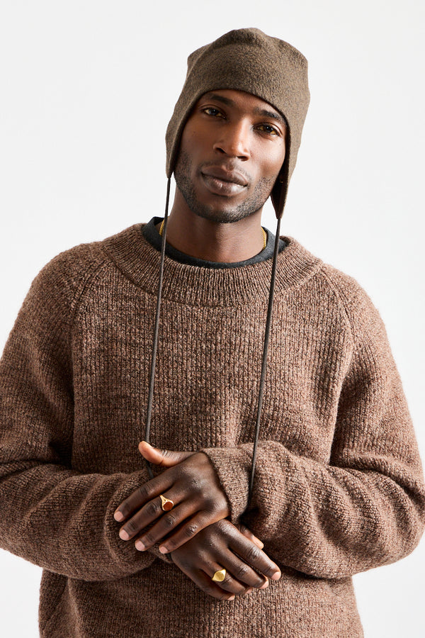 Ear Flap Cap in Brown