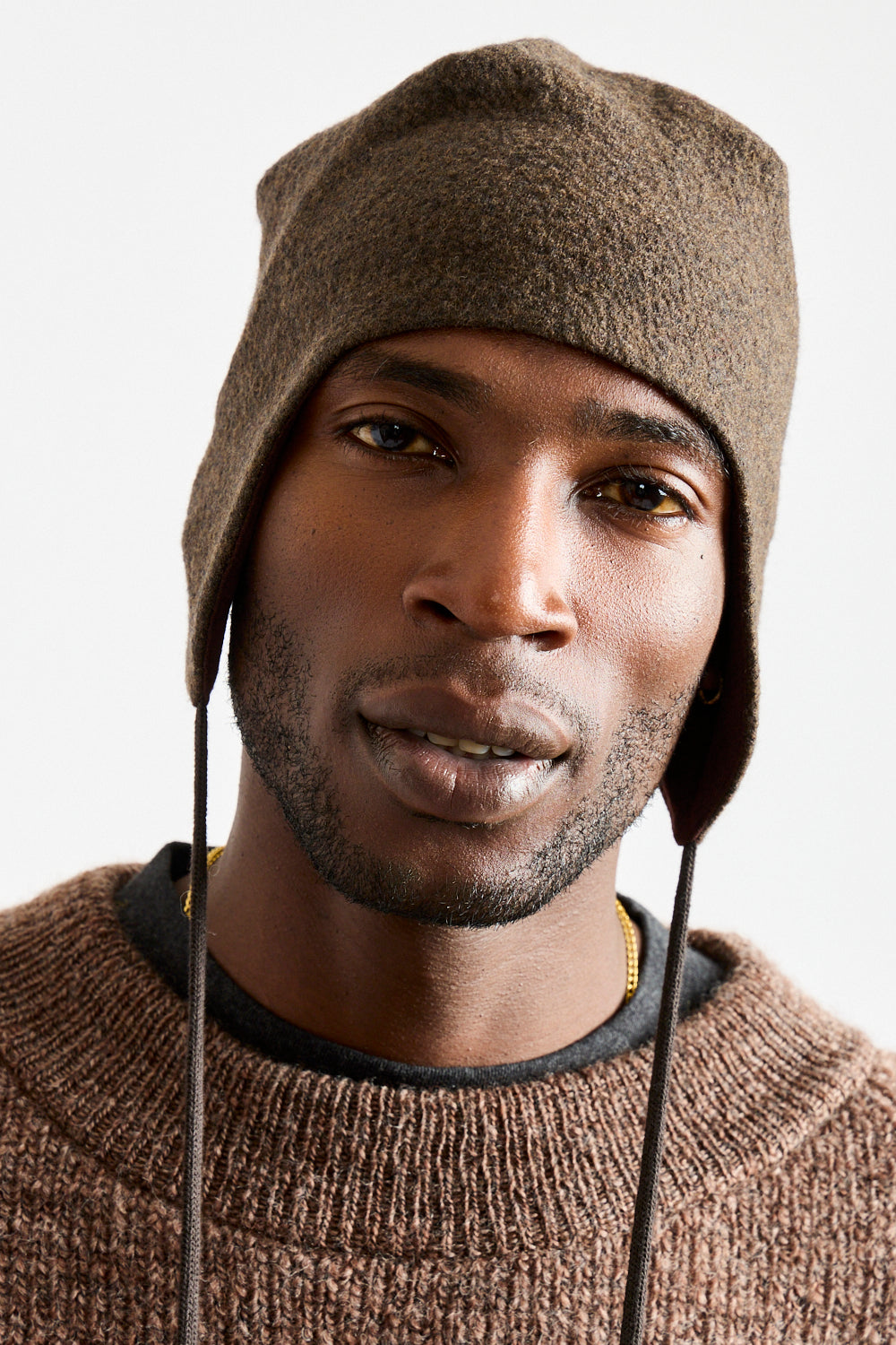 Ear Flap Cap in Brown