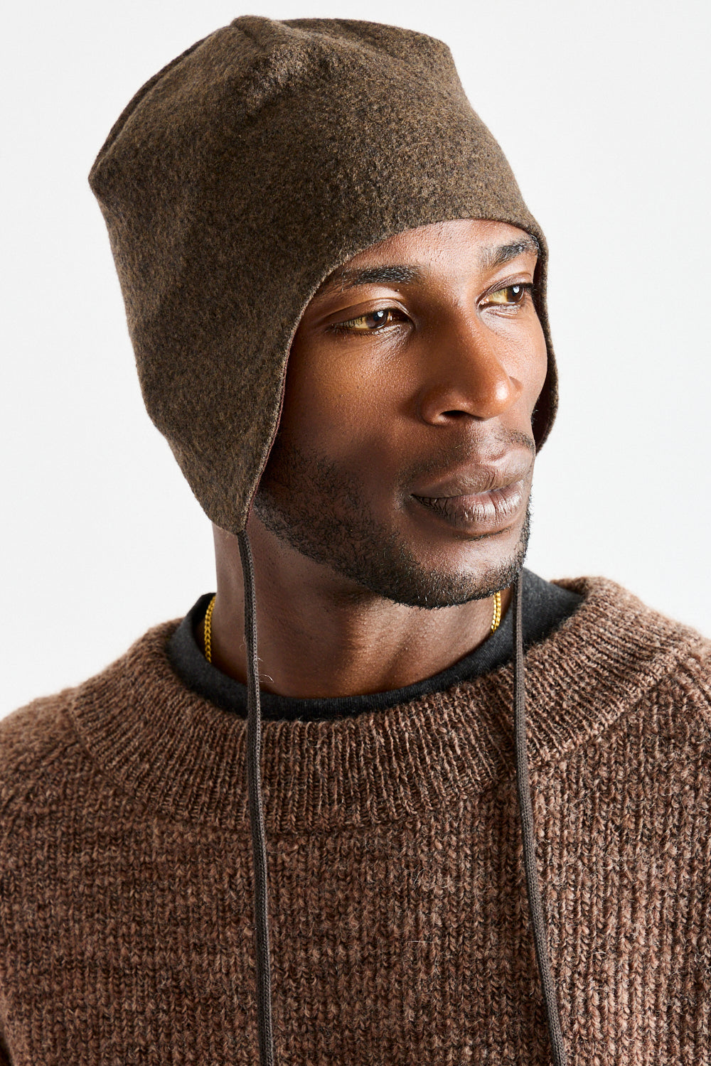 Ear Flap Cap in Brown