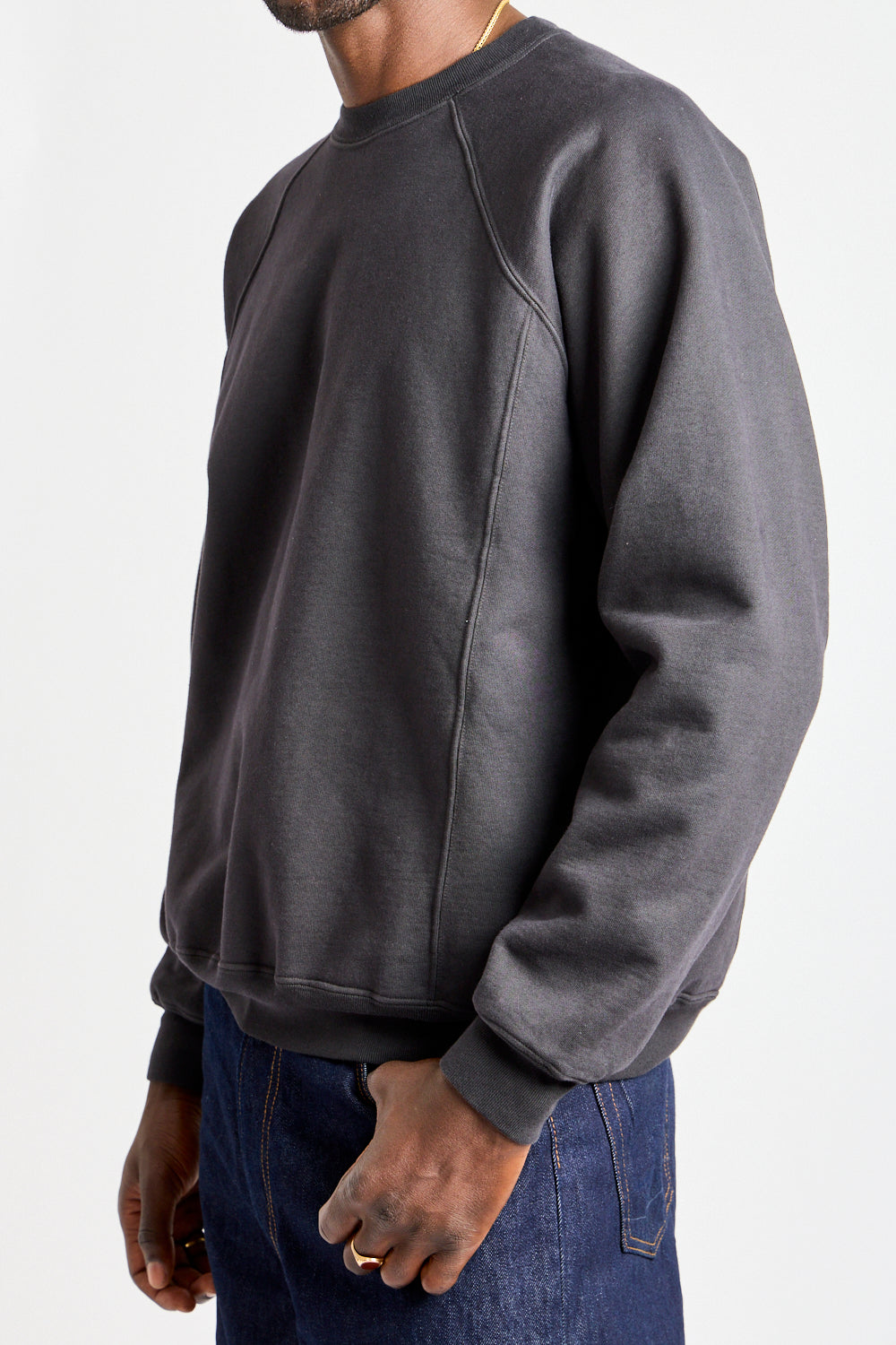 Heavy Gusset Crewneck in Anthracite