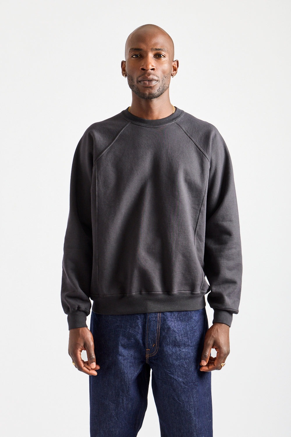 Heavy Gusset Crewneck in Anthracite