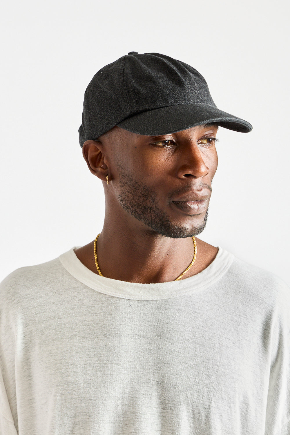 Heavy Twill Cap in Black