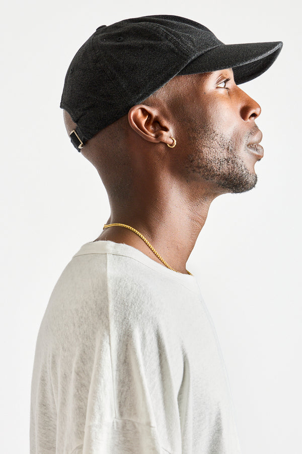 Heavy Twill Cap in Black