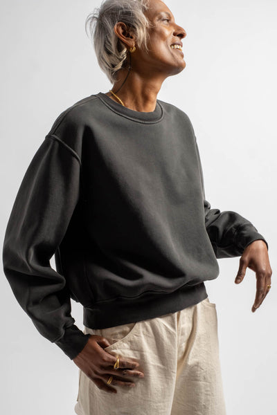 Mini Crewneck in Pigment Charcoal