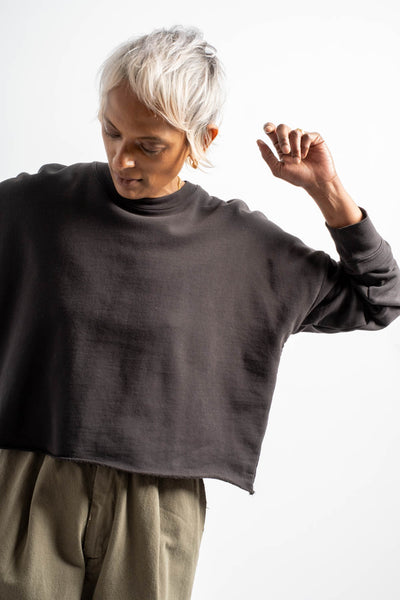 Fleece Crewneck in Black