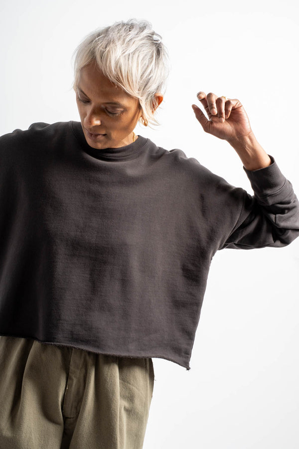 Fleece Crewneck in Black
