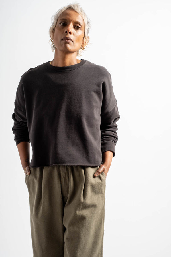 Fleece Crewneck in Black