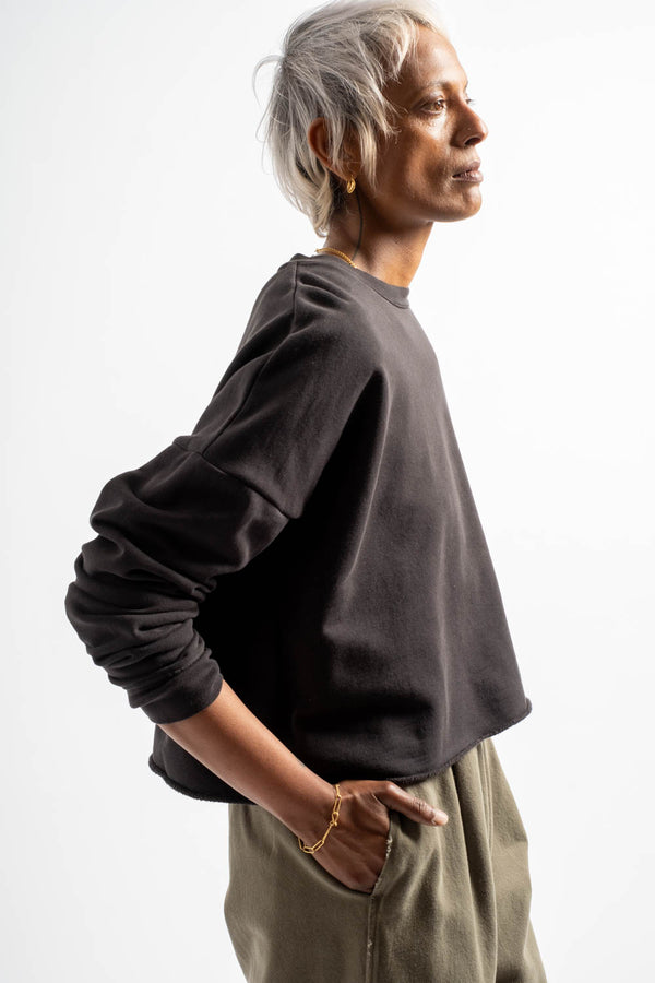 Fleece Crewneck in Black