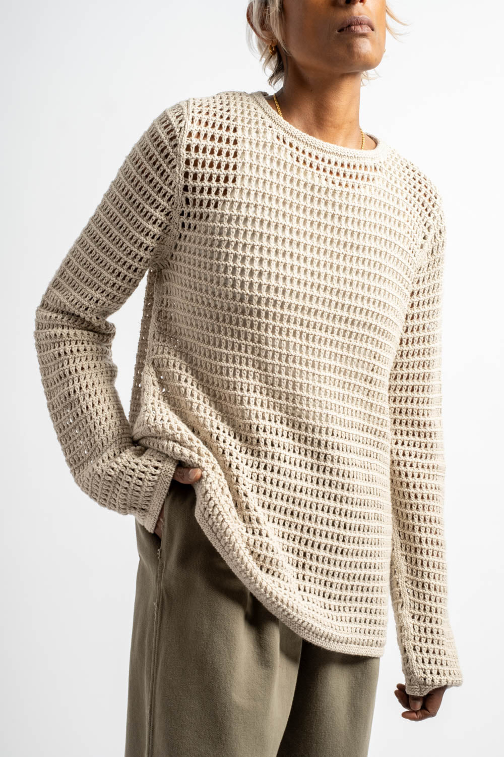 Net Pullover in Flax