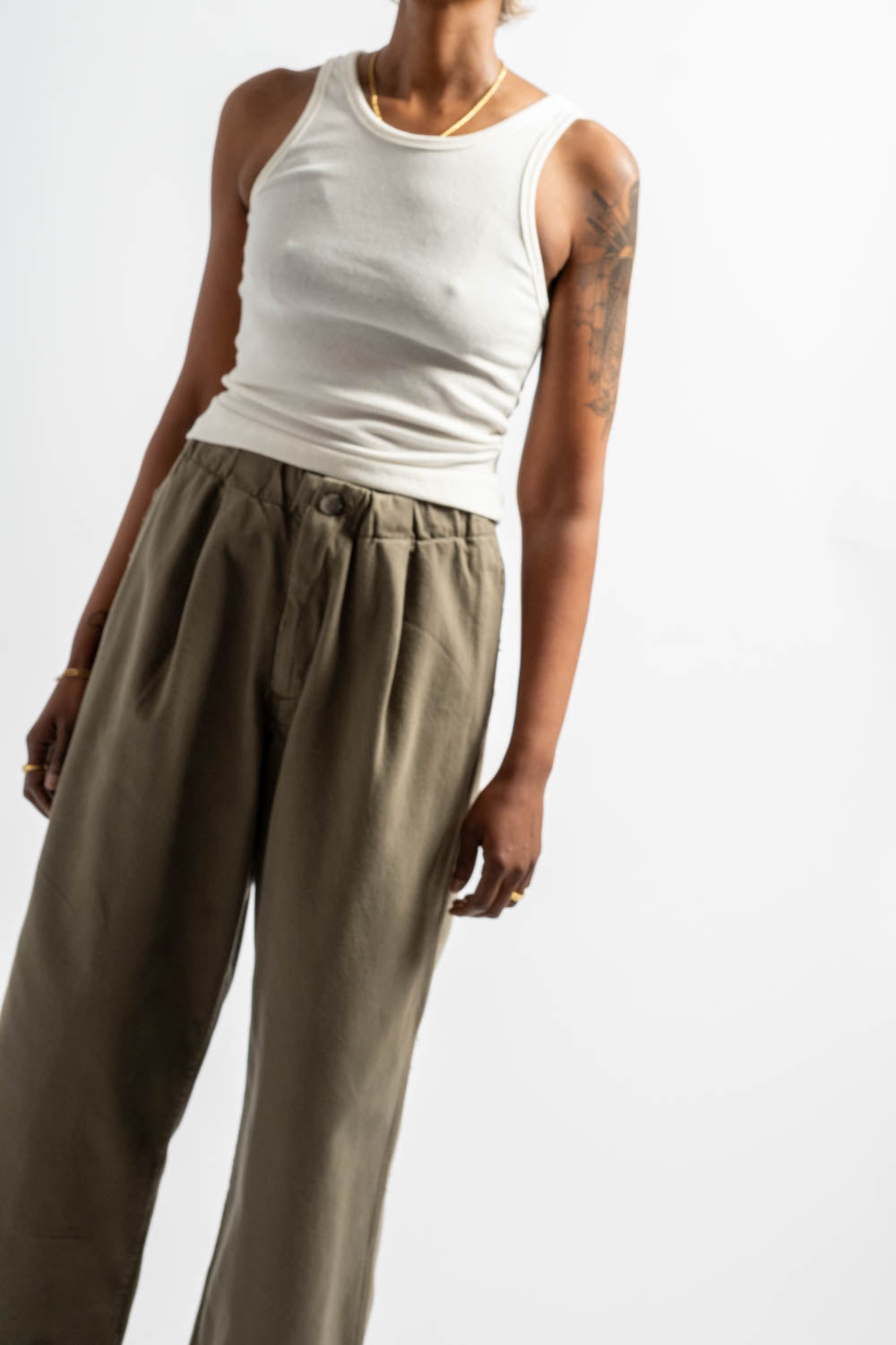 Washed Trouser in Fatigue