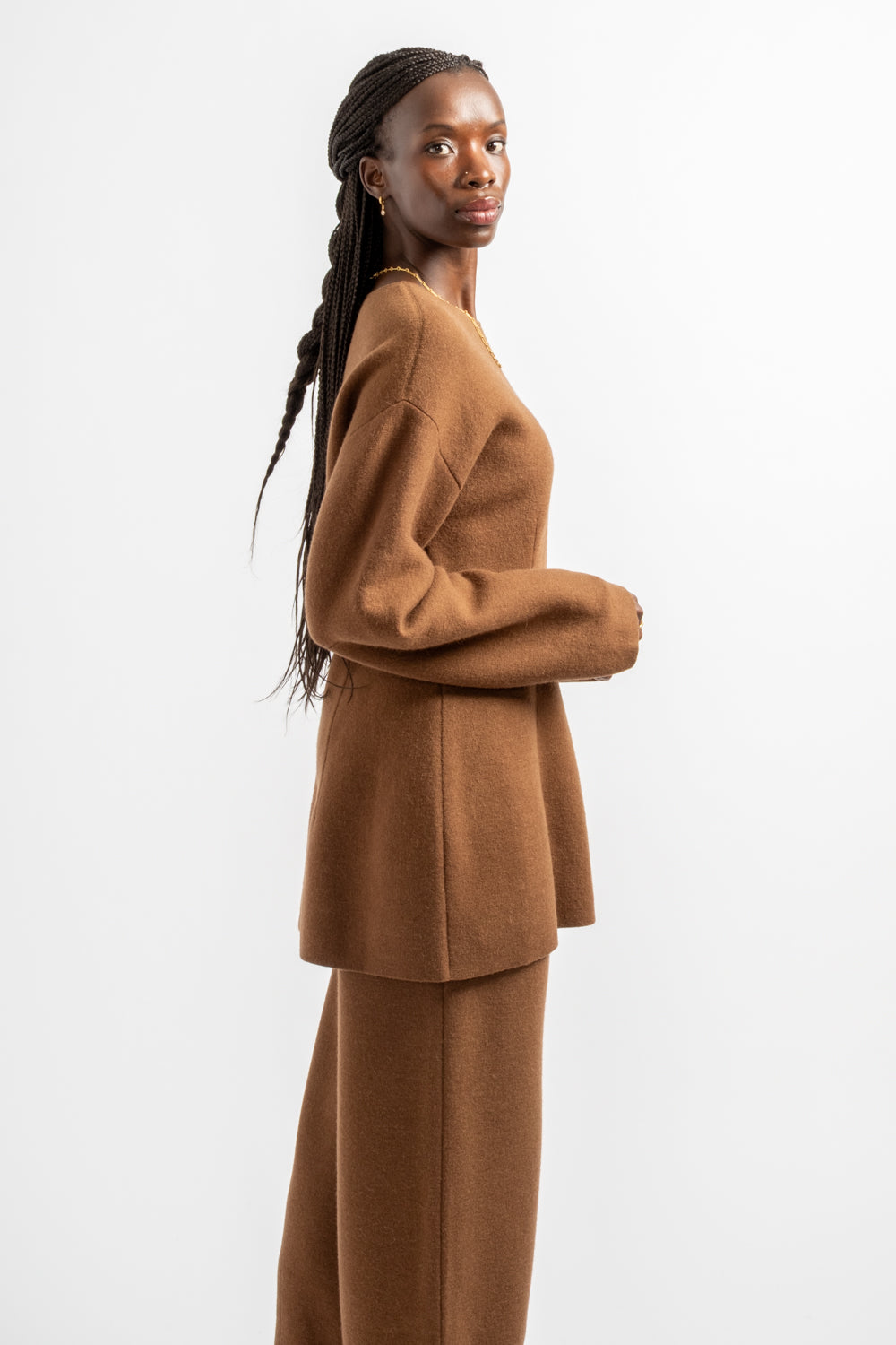 Double Knit Form Tunic in Rust