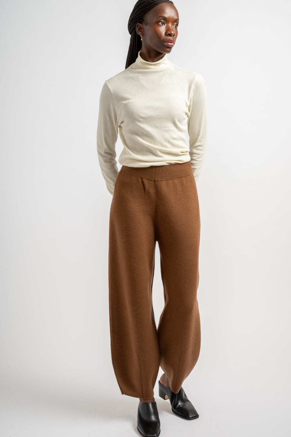 Double Knit Taper Pants in Rust