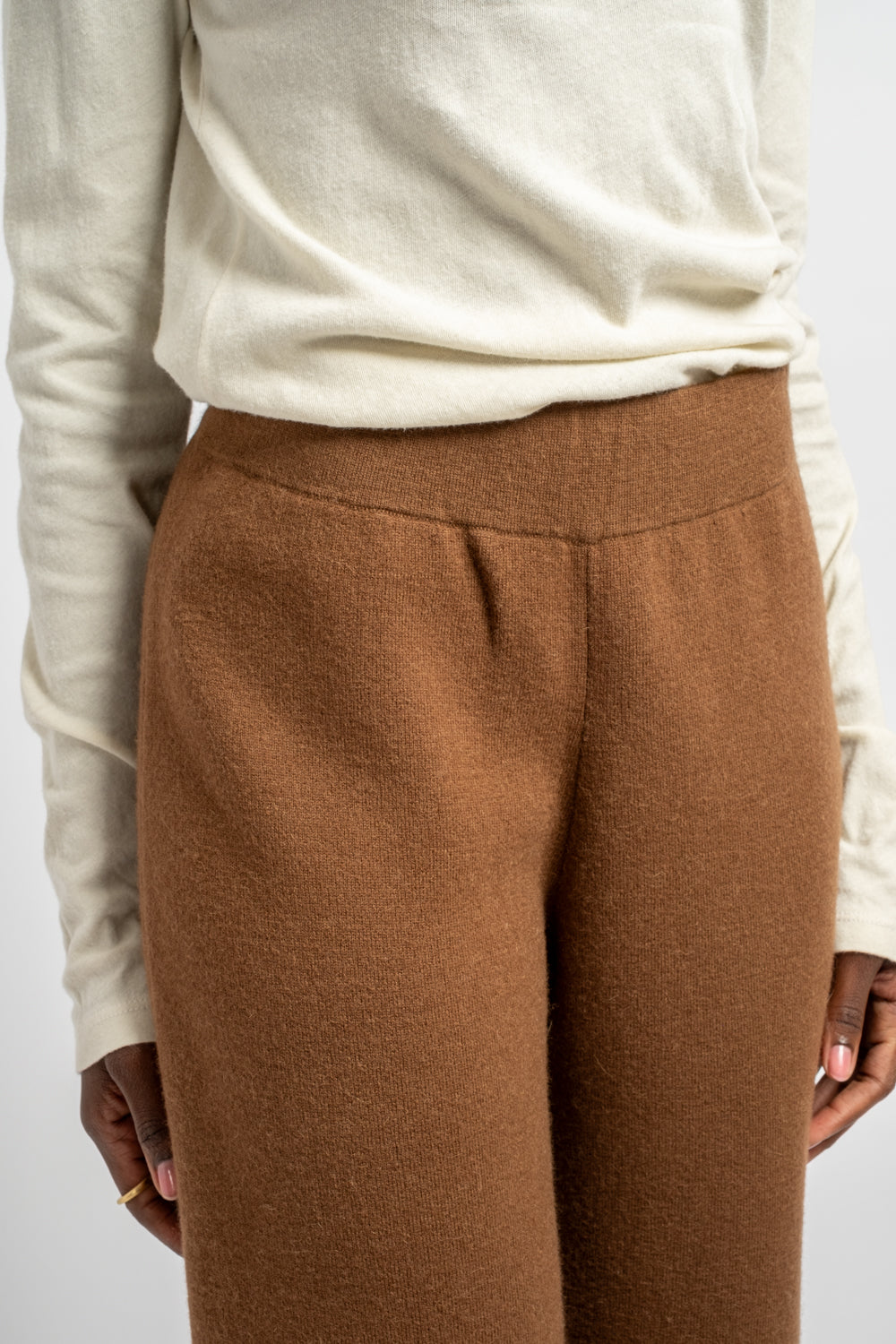 Double Knit Taper Pants in Rust