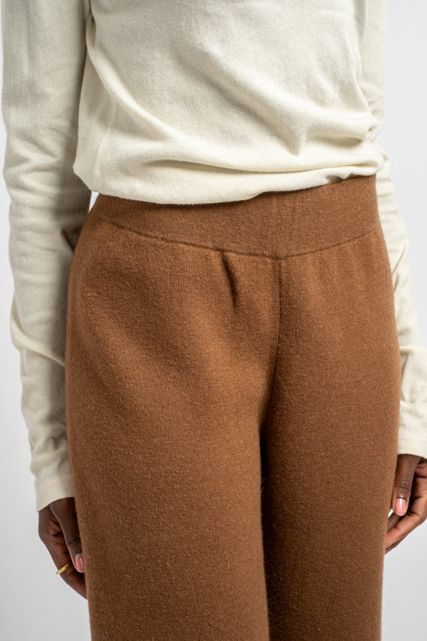 Double Knit Taper Pants in Rust