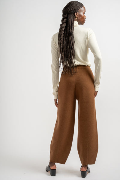 Double Knit Taper Pants in Rust