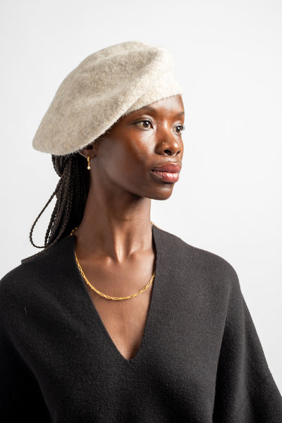 Felt Beret in Pebble