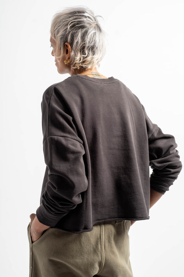 Fleece Crewneck in Black