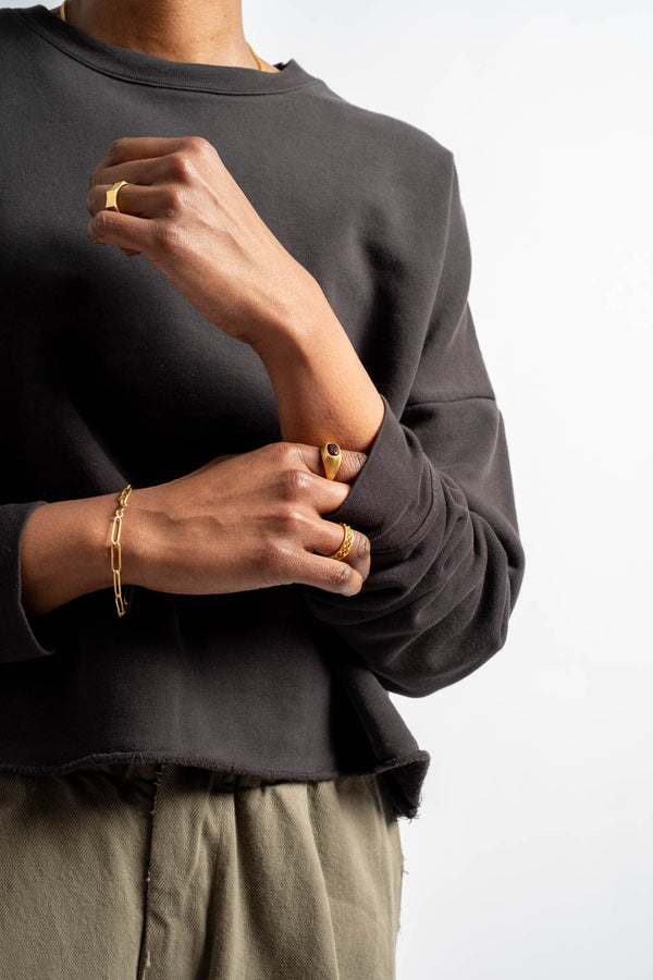 Fleece Crewneck in Black