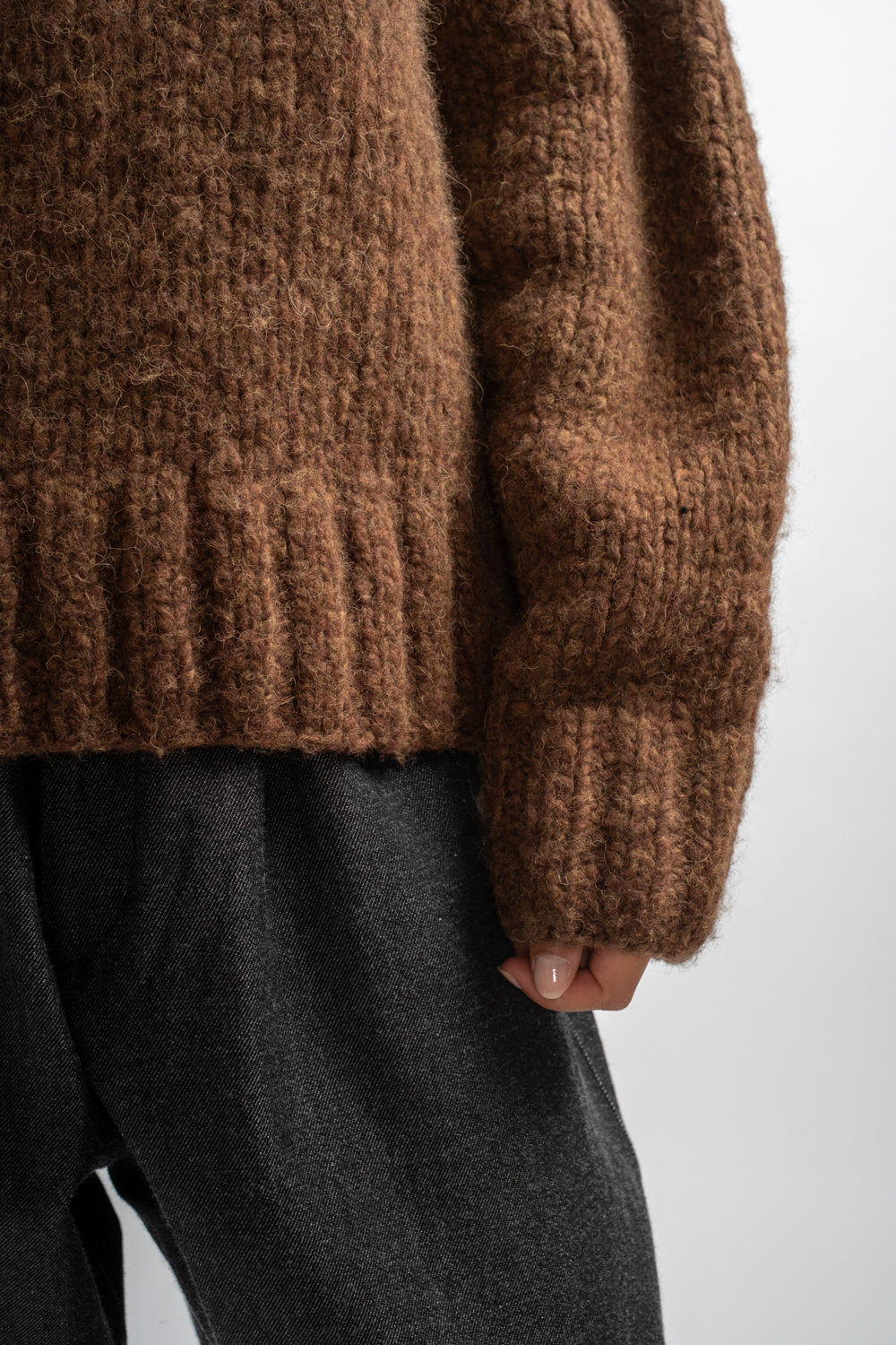 Handknit Mockneck in Rust Melange
