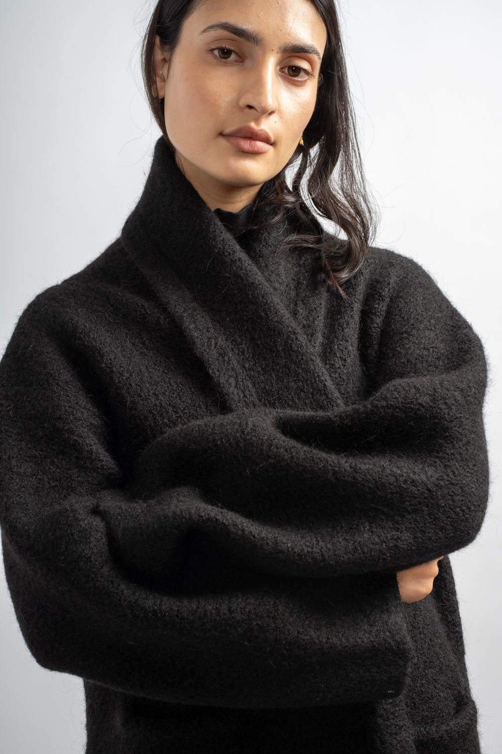 Long Shawl Cardigan in Black