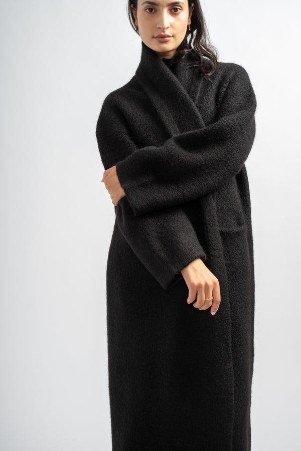 Long Shawl Cardigan in Black