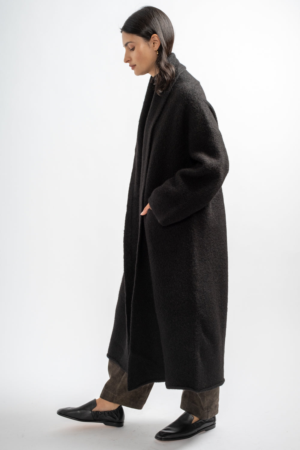 Long Shawl Cardigan in Black