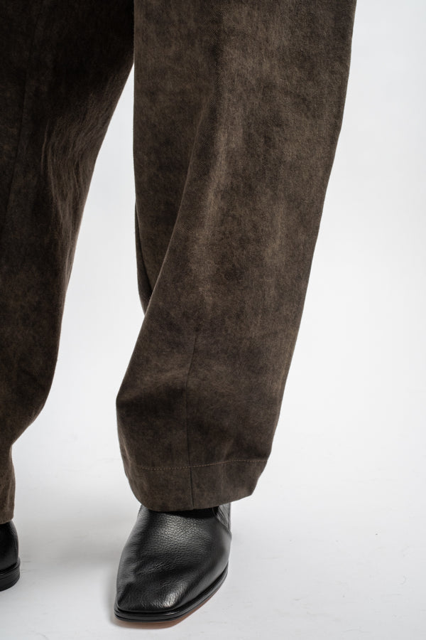 Twill Taper Pants in Olive Paint