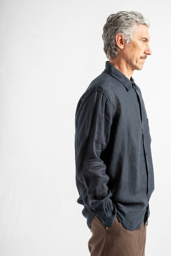 Brando Linen Shirt in Ink