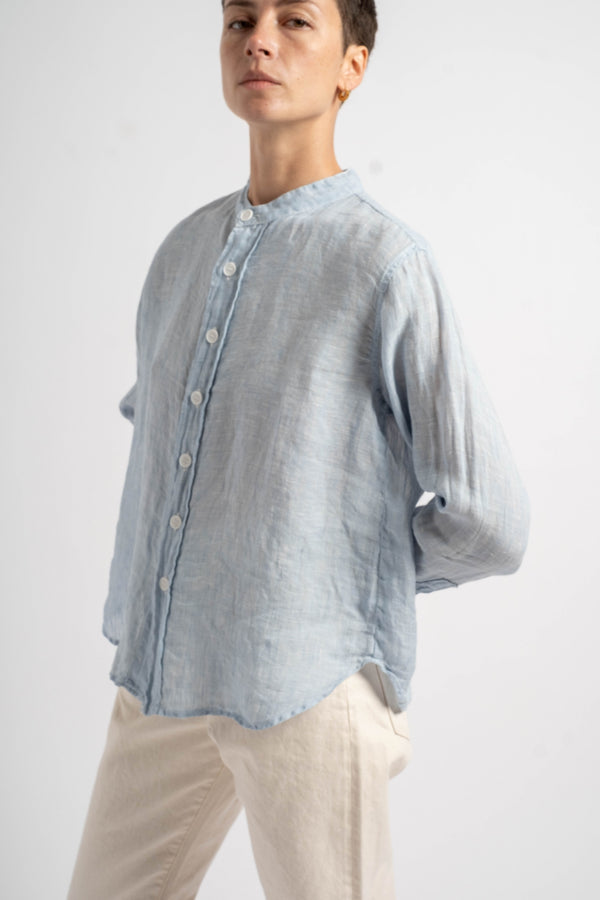 Ivey Banded Chambray Shirt in Wash