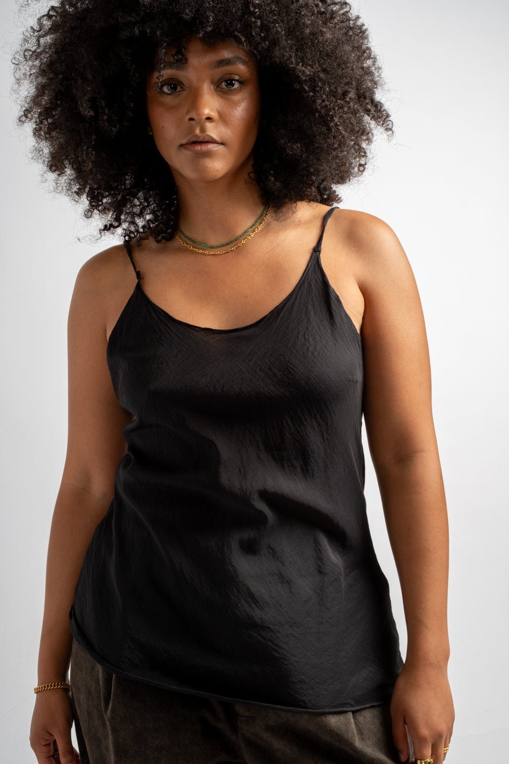 Mila Slip Tank in Black