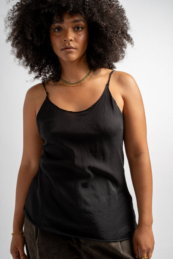 Mila Slip Tank in Black