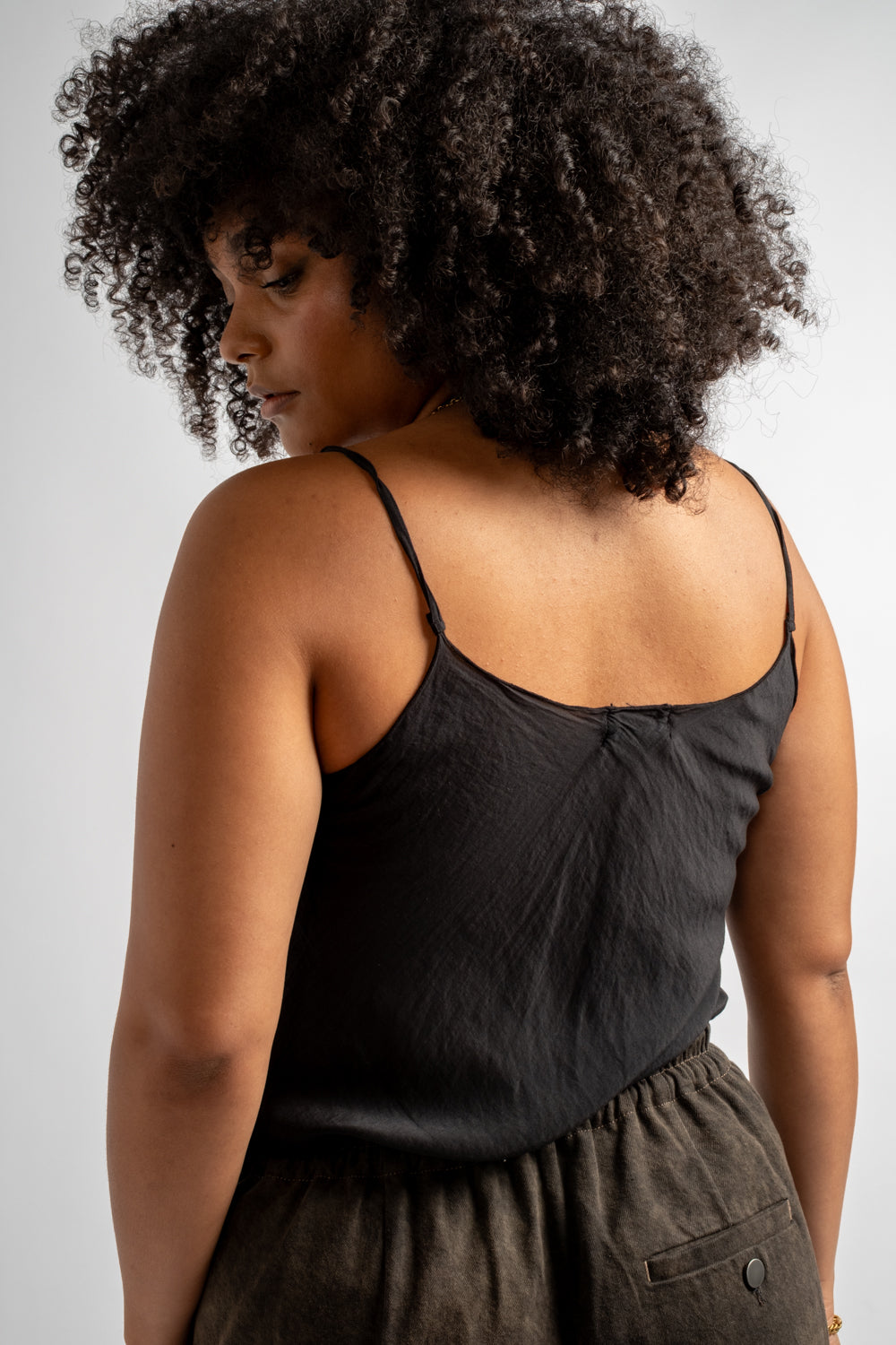 Mila Slip Tank in Black