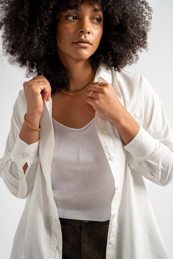 Mila Slip Tank in White