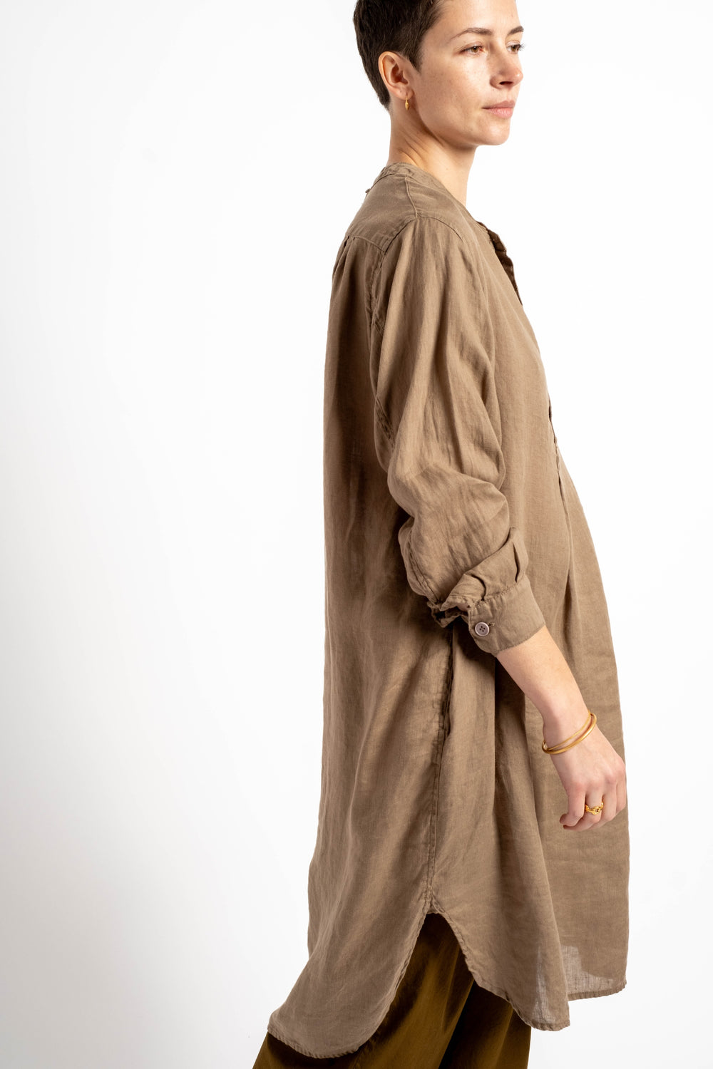 Rani Linen Kurta in Bark